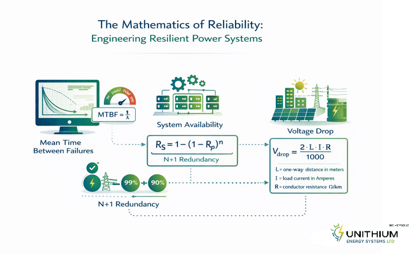 Complex engineering calculations showing MTBF and system availability constants